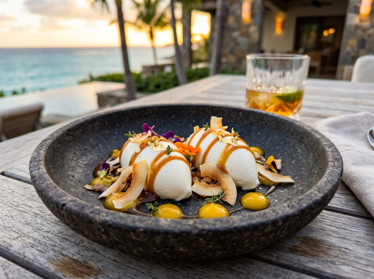 Panna Cotta Déstructurée au Coco & Vieux Rhum