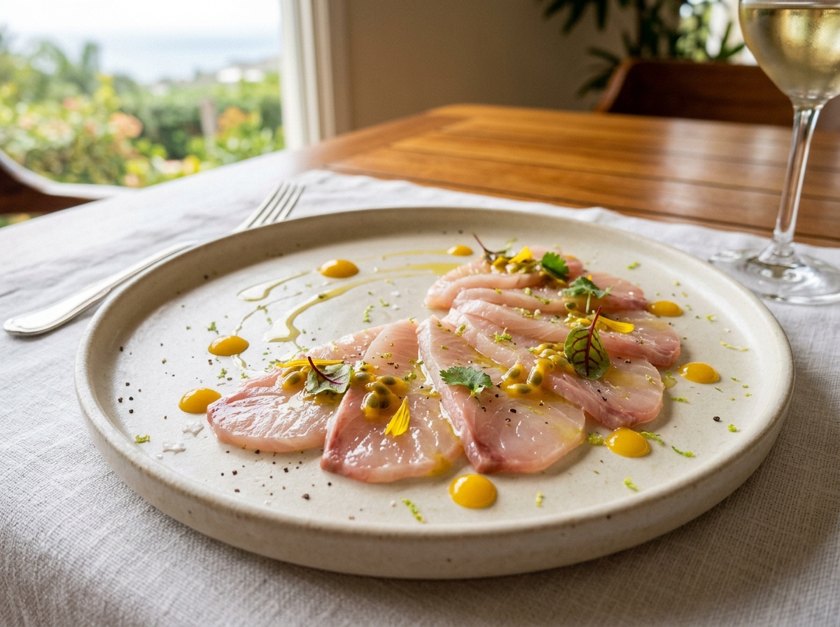 Carpaccio de Mahi-Mahi, Citron Vert & Maracudja