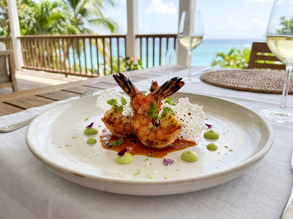 Gambas Royales Rôties au Nectar de Maracudja